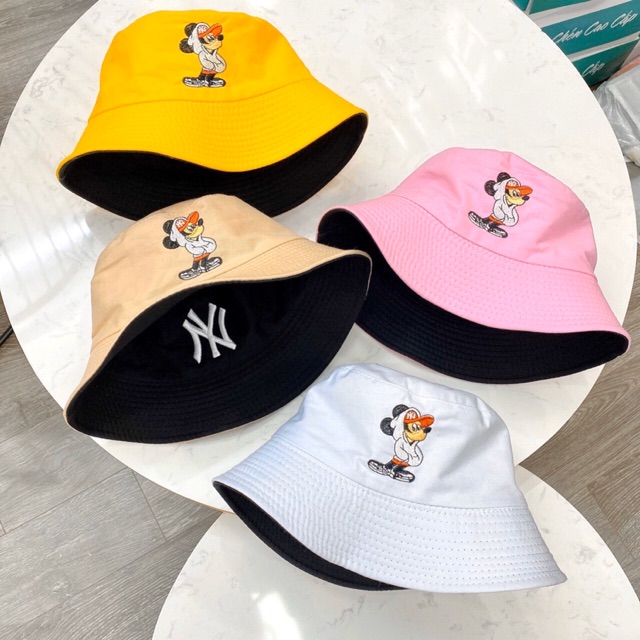 Nón bucket mickey 2 mặt - mũ tai bèo thời trang đội đc 2 mặt