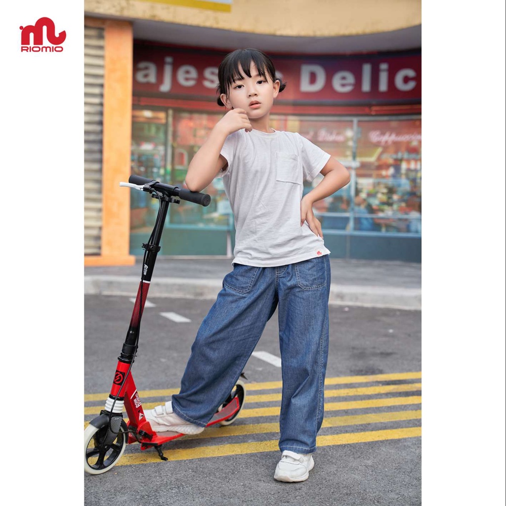 Quần jean cho bé gái 5-12 tuổi size 20-50kg ống suông RIOMIO đồng phục đi học đi chơi 100% cotton USA cao cấp - RO277