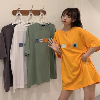 Áo thun tay lỡ form rộng unisex - oversize phông 4 logo.