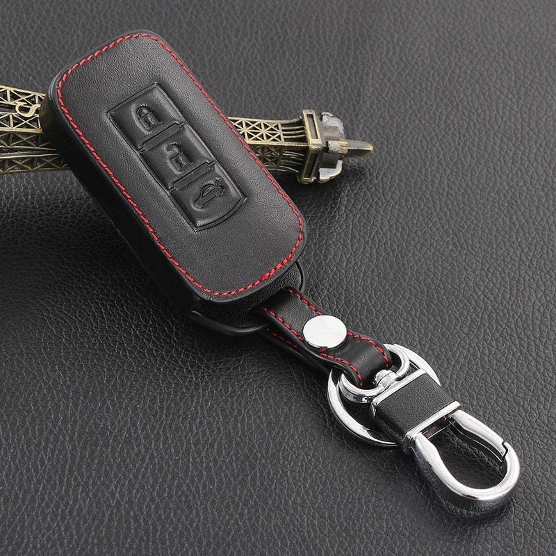 Bao da chìa khóa xe MITSU Xpander 2018-2019 mẫu đen chỉ đỏ 01