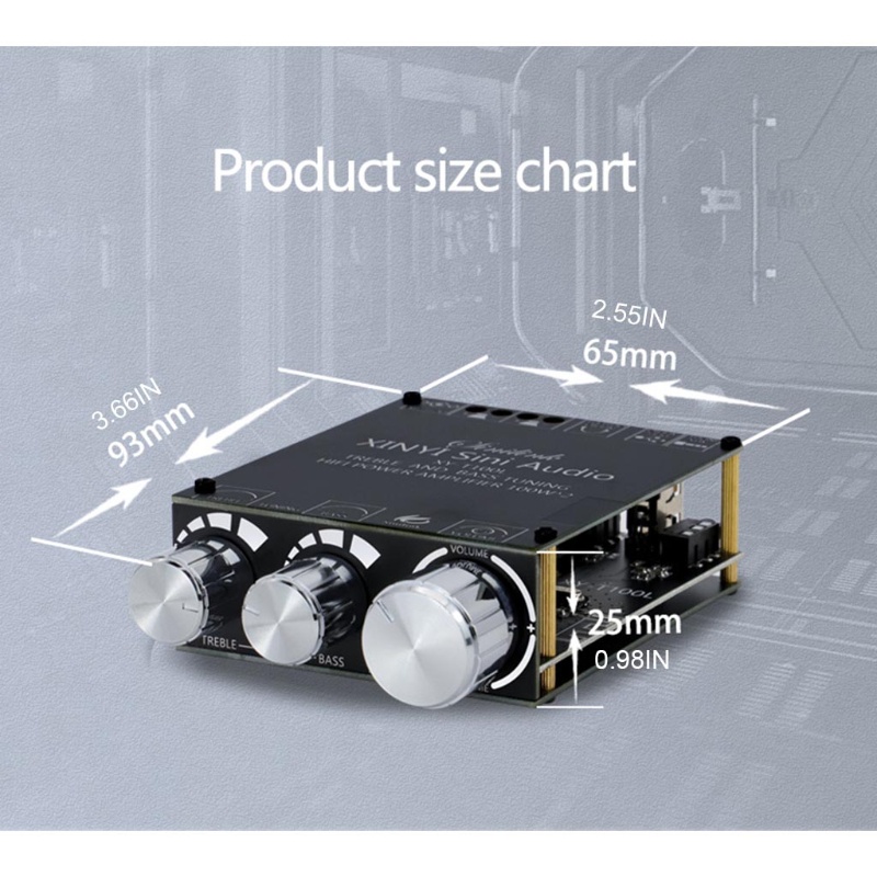 Bảng mạch khuếch đại âm thanh bluetooth 5.0 100W+100W 3.5mm AUX 2.1 kênh Class D 5V-24V WIN XY-T100L
