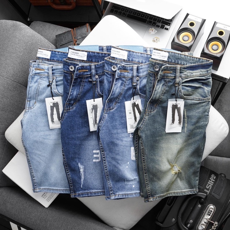 [SALE GIÁ SỐC] Quần short jean nam |Quần bò lửng hàng cao cấp - đen xám rách