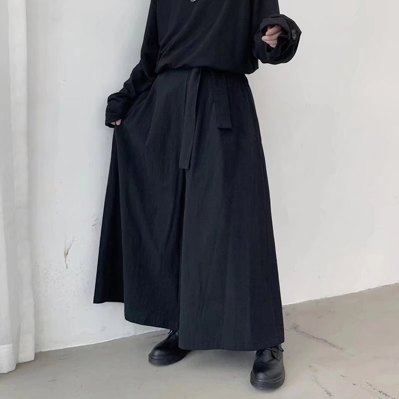 Quần culottes Màu Đen Phong Cách Nhật Bản Cho Nam
