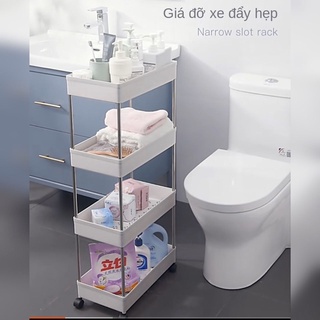 ❦Kệ nhà bếp sàn nhiều tầng có thể di chuyển xe đẩy kẽ hở ký túc xá phòng tắm lưu trữ hiện vật giá lưu trữ đồ ăn nhẹ