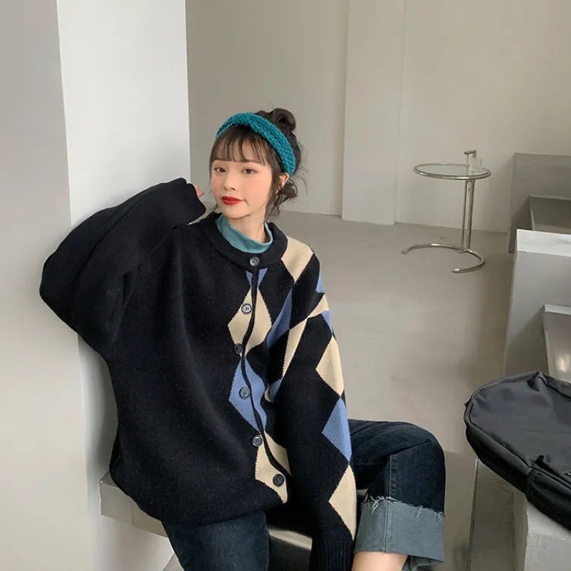 [ORDER TAOBAO] ÁO CARDIGAN HOẠ TIỆT LỆCH MỘT BÊN | BigBuy360 - bigbuy360.vn