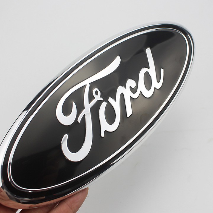 Biểu Tượng Logo Ốp Truớc Xe Ford - Kích thước: 23x9cm - 3 màu: Đen, Xanh, Cờ Mỹ - Mã: FT002