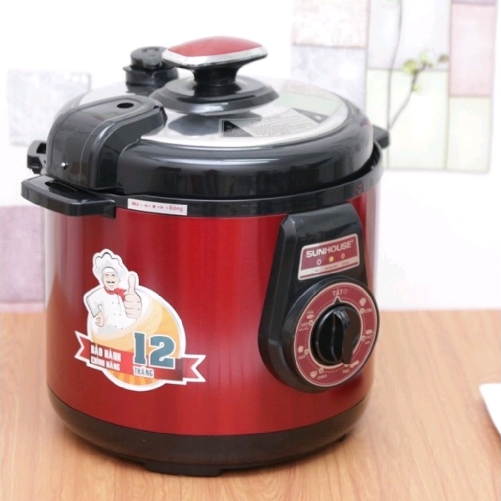 Nồi áp suất điện 5 L- Nồi áp suất SUNHOUSE đa năng hầm điện nấu cháo hẹn giờ tắt [BẢO HÀNH 12 THÁNG]