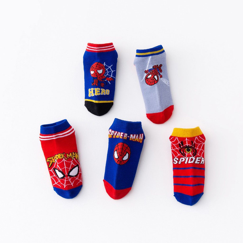 Tất Người Nhện Cho Bé, Vớ Trẻ Em Hoạt Hình Siêu Nhân SPIDER MAN Chất Liệu Cotton từ 1-8 Tuổi - LILA KIDS
