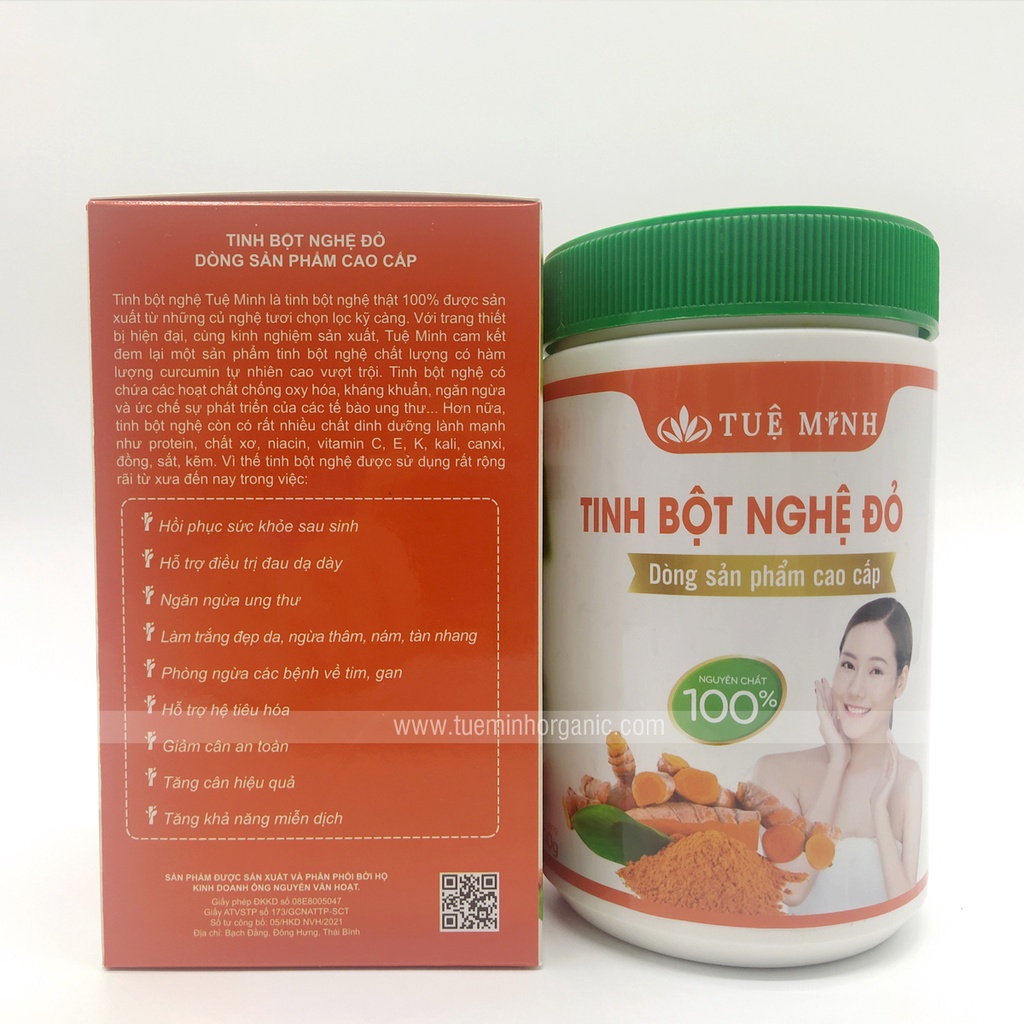 1Kg tinh bột nghệ đỏ nguyên chất Tuệ Minh cam kết chính hãng hộp 0,5kgx2