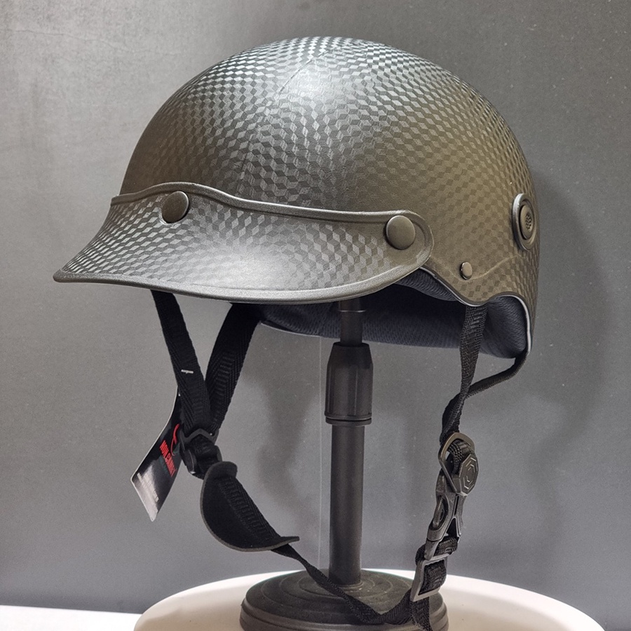 Mũ bảo hiểm lưỡi trai cao cấp GRO HELMET vân cacbon nhiều màu cá tính