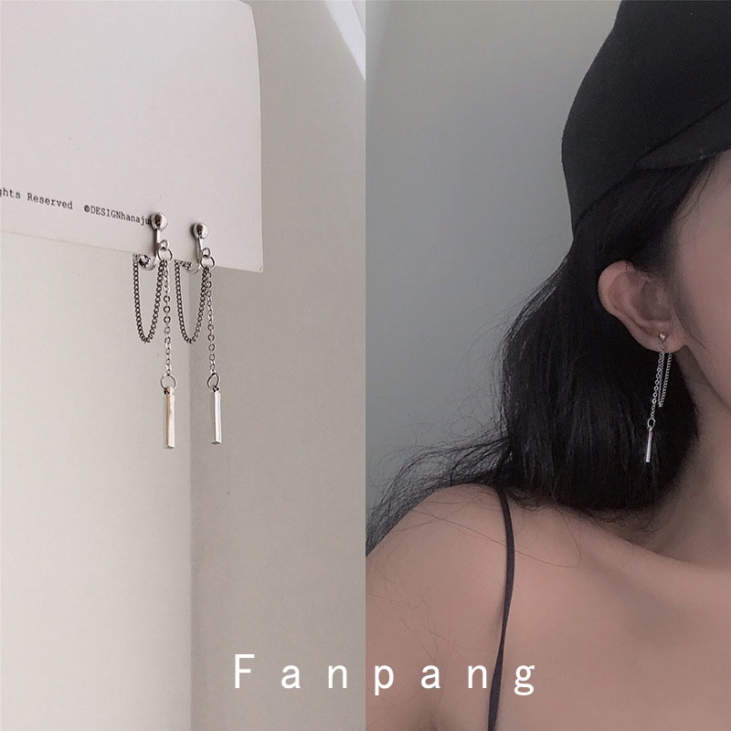 Đôi khuyên tai dáng dài phối tua rua thời trang Hàn Quốc sành điệu