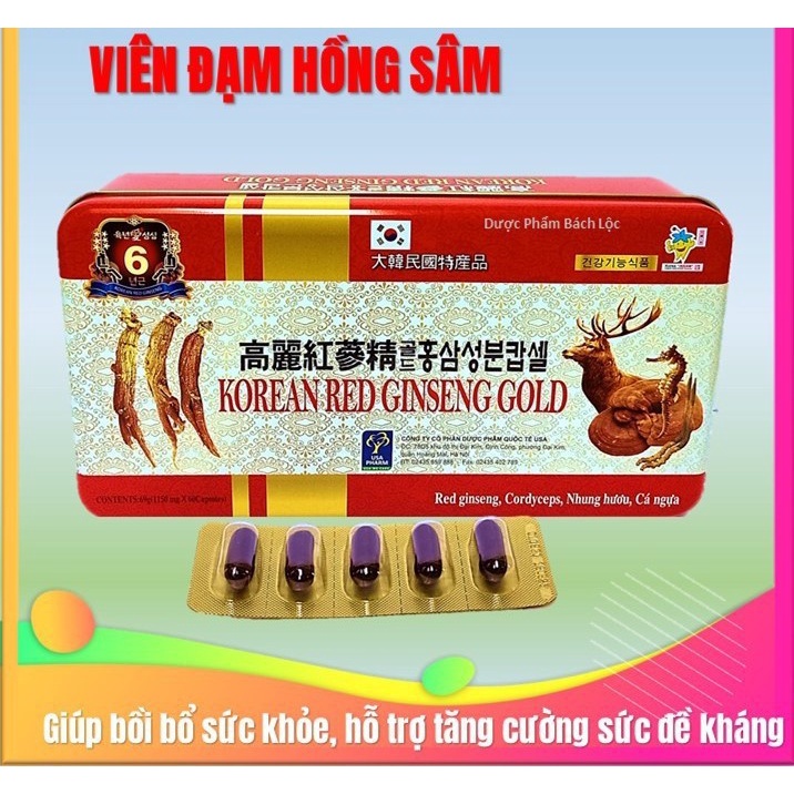 KOREAN GINSHENG Ginseng-Bổ sung vitamin, Giảm mệt mỏi, Chống Stress, suy nhược cơ thể
