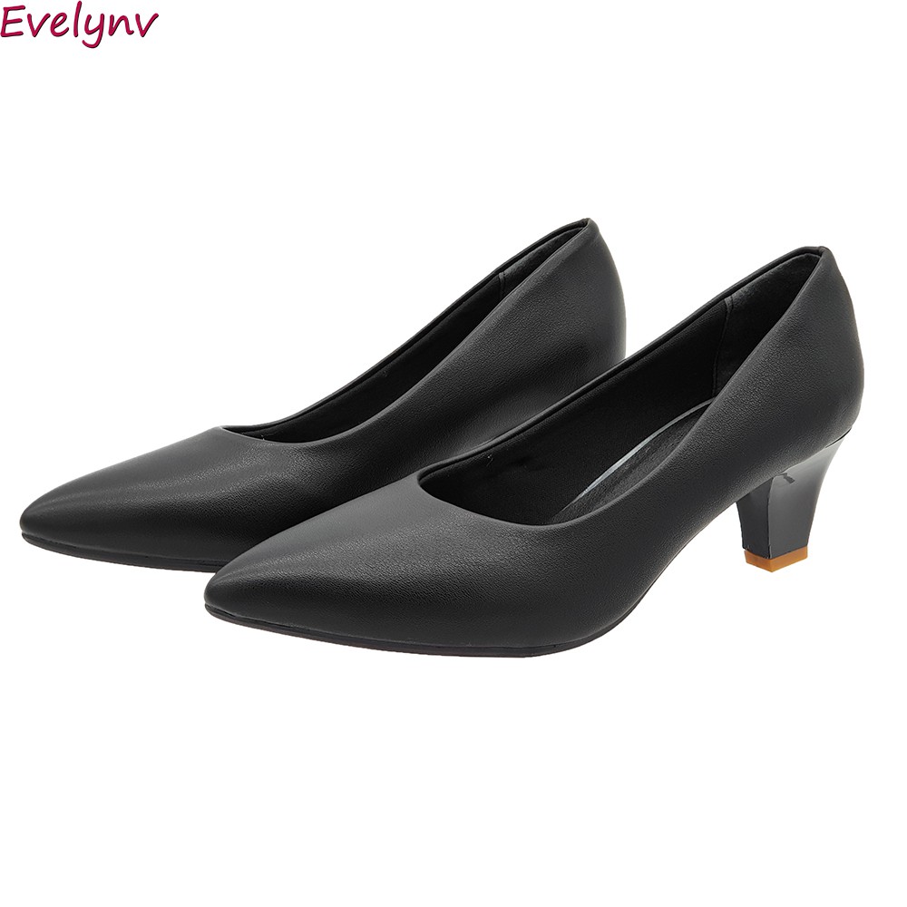 Giày Cao Gót Đế Vuông Giày Cao Gót 7cm Dáng Xinh Evelynv 5P3463 (Đen)