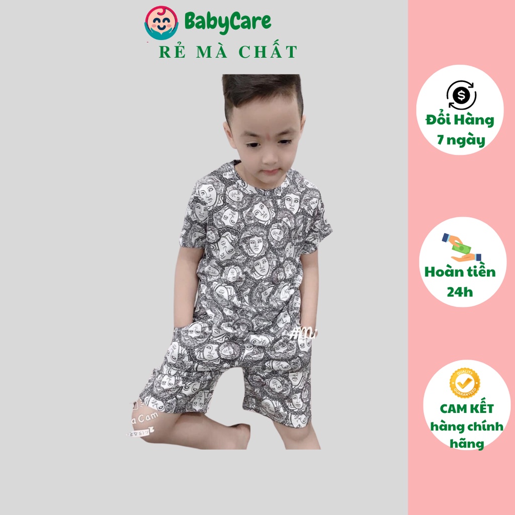 Sale! Bộ cộc tay bé trai bộ thun 3D bé trai in hình siêu xinh cho bé size đại từ 8 đến 30kg mã 2