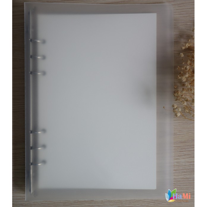 Bìa sổ còng Binder A5 A6 nhựa cứng mờ - nhựa dẻo trong