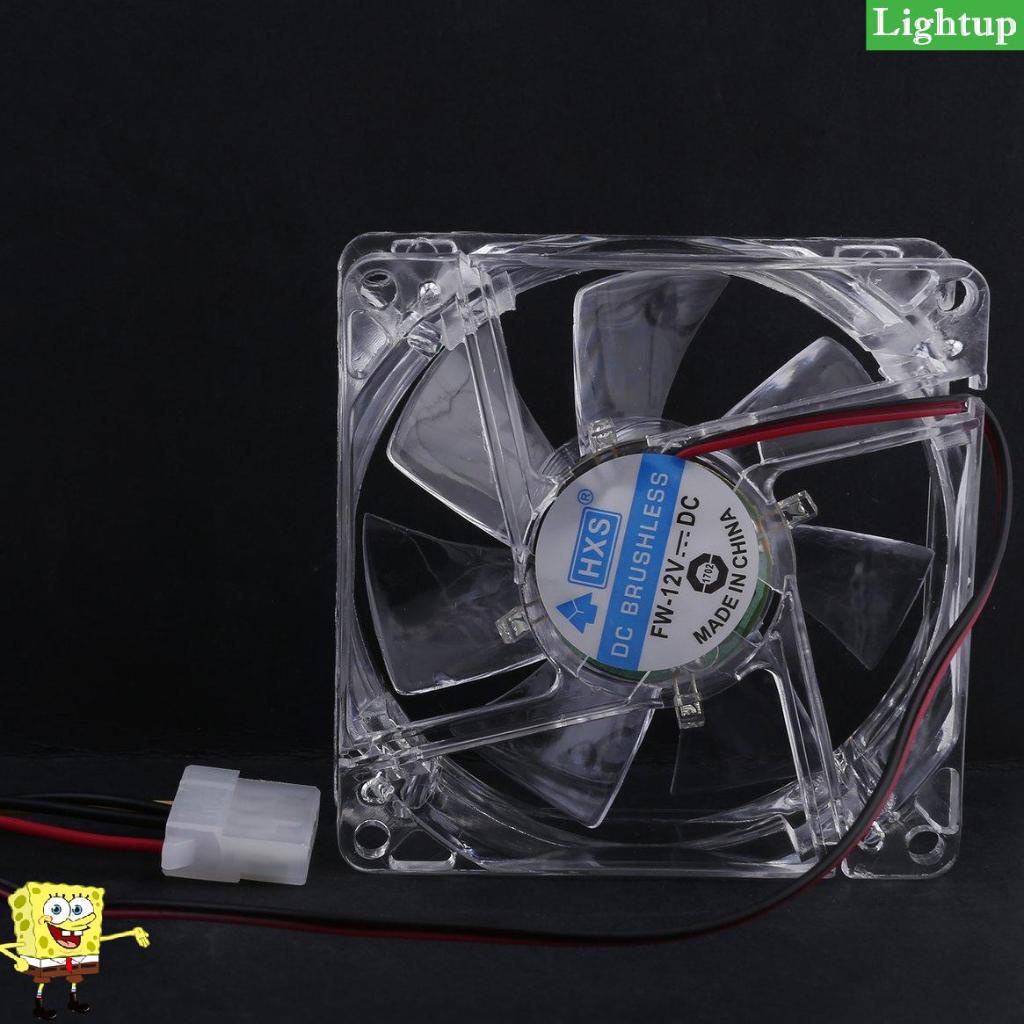Quạt máy tính 4 LED 80mm 8025 8cm Im lặng Máy tính PC Case Cooler Fan Mod
