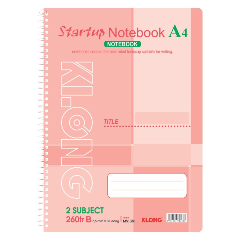 Sổ lò xo đơn A4 - 260 trang KLONG MS: 381