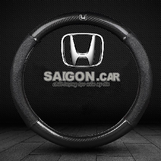 🔥HCM-HONDA / Bọc Vô Lăng Cacbon Có Logo HONDA,Size 37-38cm