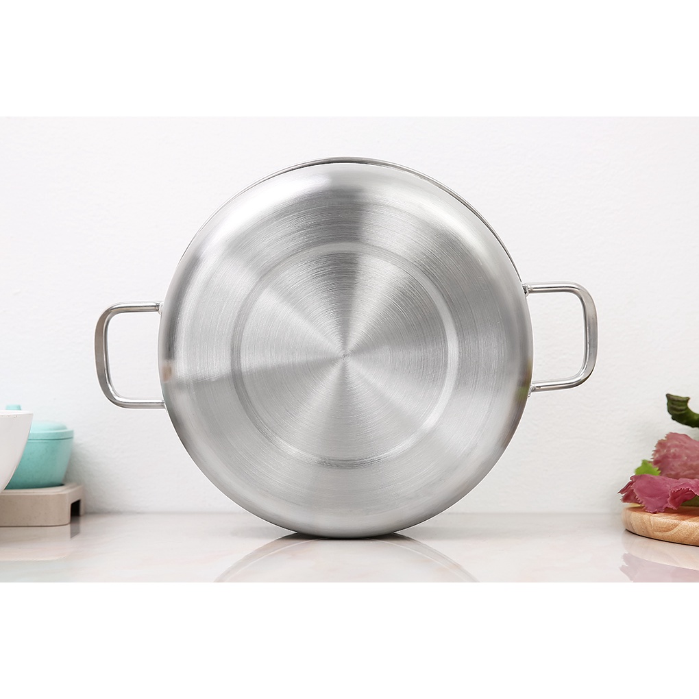 Nồi luộc gà 1 đáy cao cấp HT Cook  Fivestar nắp inox ( 26cm / 28cm / 30cm /32cm ) dùng được bếp từ , gas , hồng ngoại