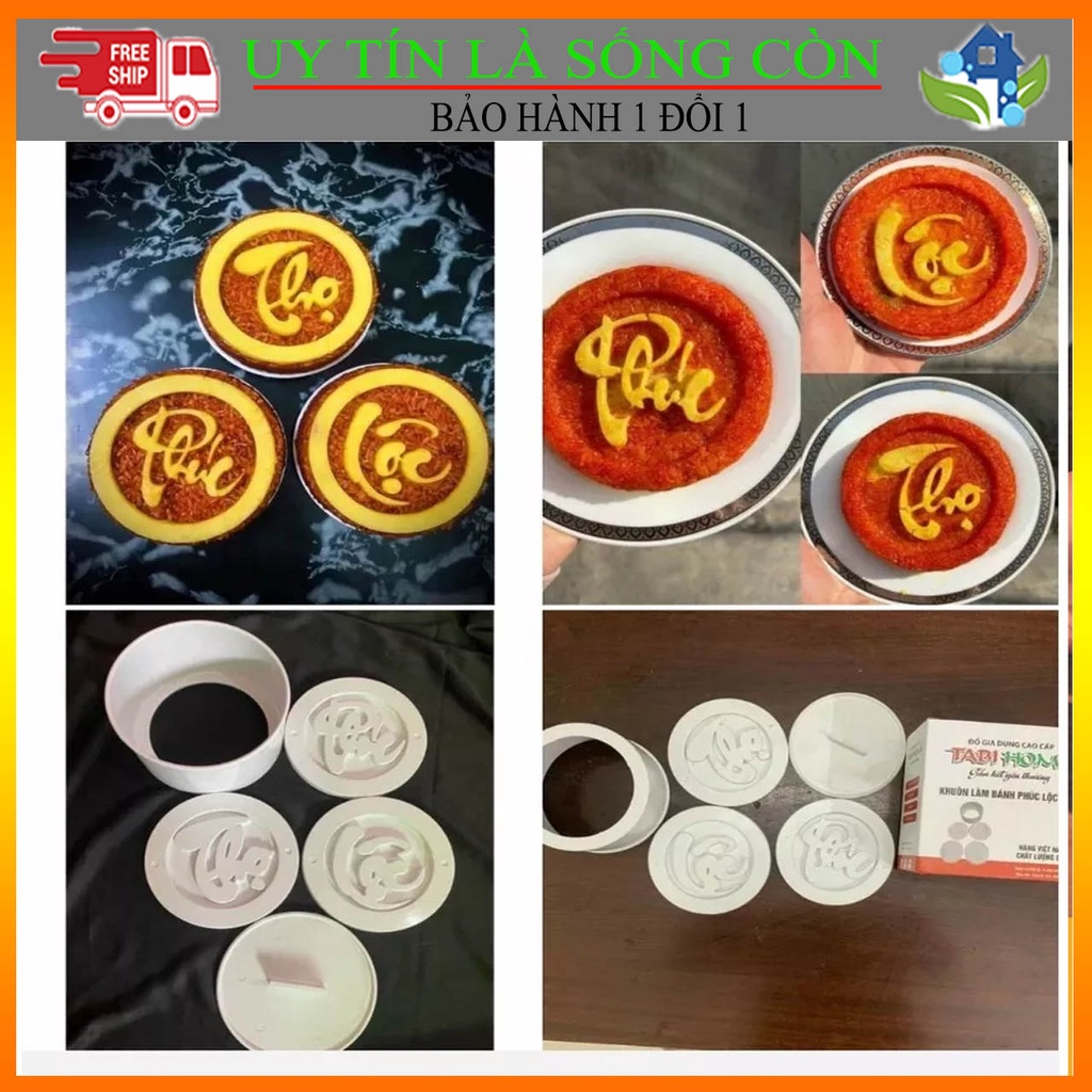 Khuôn xôi Phúc Lộc Thọ 3 chữ hàng đẹp to lớn PiHouse