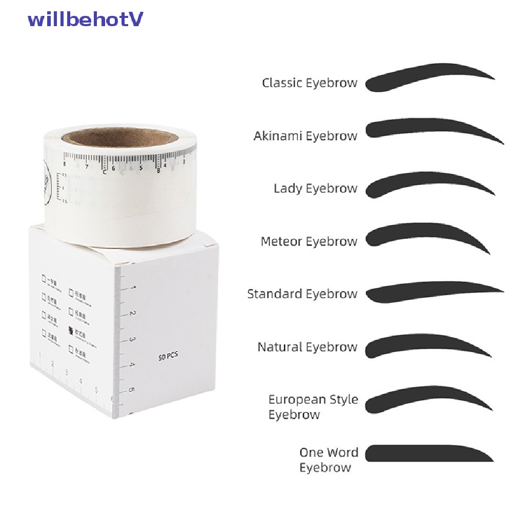 Bộ 50 Thẻ Dán Hỗ Trợ Trang Điểm Lông Mày Nhanh Chóng Tiện Lợi