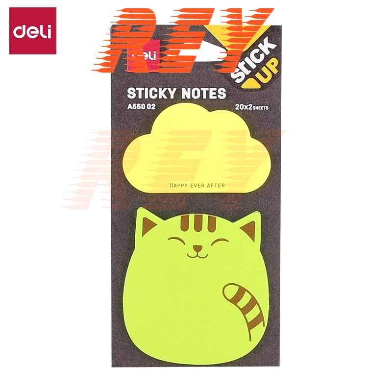 [Giao hỏa tốc] COMBO 2 xấp giấy ghi ghú hình cute DELI Sticky Notes - A55002