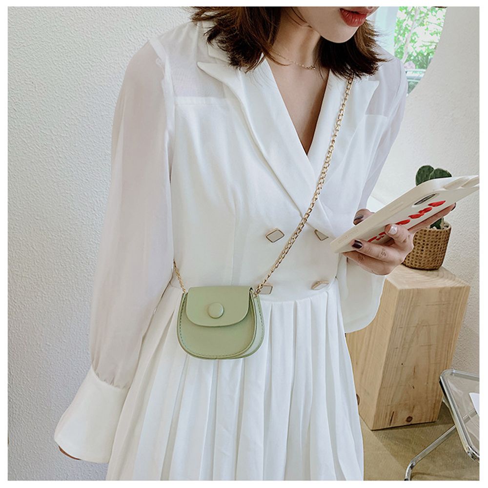 Túi yên ngựa đeo chéo mini màu trơn phong cách Hàn Quốc cho nữ