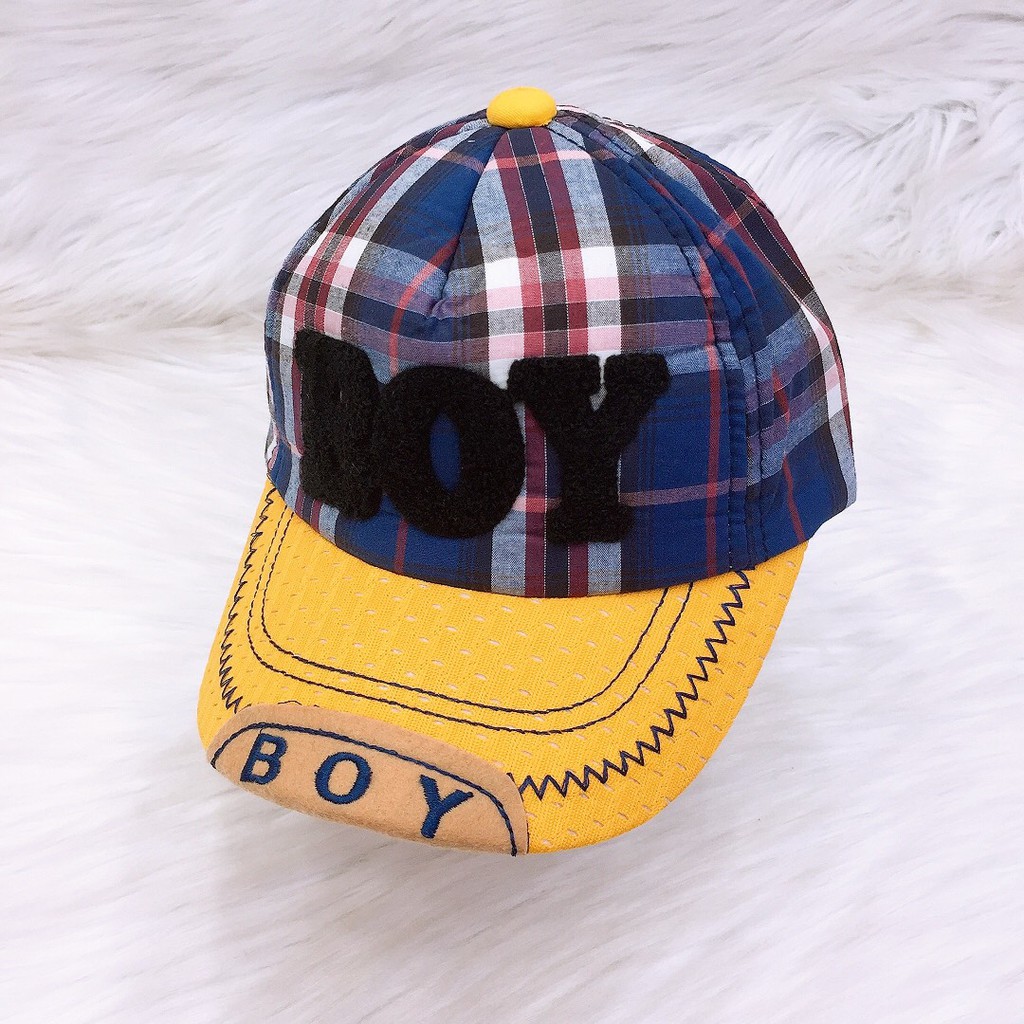 Nón Kết Bé Trai Caro Boy Xù Lưỡi Dài Duy Ngọc Cao Cấp Size 48 Dành Cho Bé Từ 1 Đến 2 Tuổi, hàng chính hãng (1672)