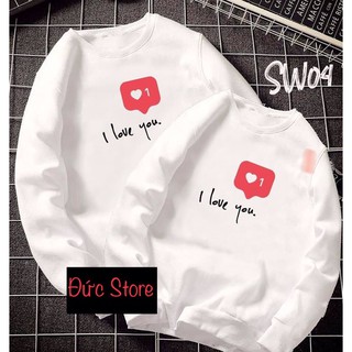 Áo đôi sweater in hình i love you