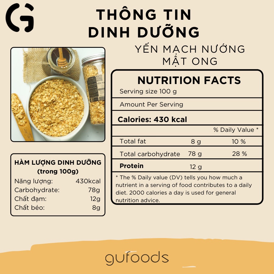 Yến Mạch Nướng Mật Ong 500g - Ăn Sáng Giảm Cân, Hạn Chế Calo Hiệu Quả, Ăn Kiêng Giàu chất xơ Tập gym, Eat clean, Keto.