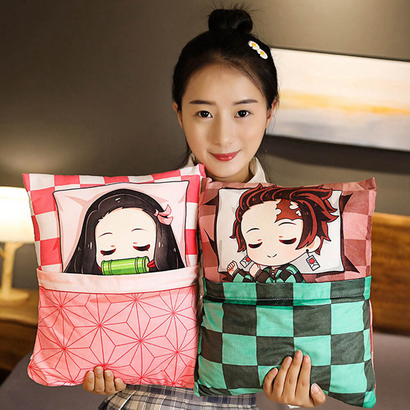 Gối Nhồi Bông Mềm In Hình Nhân Vật Anime Demon Slayer 2020 36x27cm