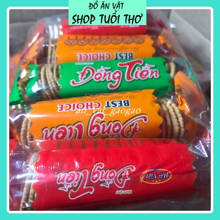 [ Siêu Hot ]1 Bịch 10 Gói Bánh quy đồng tiền Bánh Kẹo Đồ Ăn Vặt Ngon Giòn Ngon Tuổi Thơ