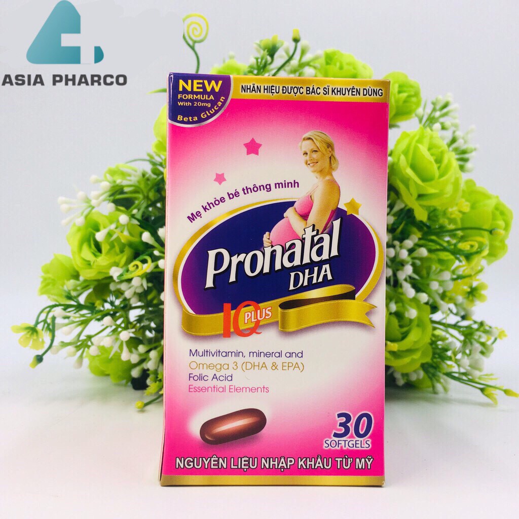 Pronatal dha Viên bổ bà bầu Bổ sung sắt, acid folic, vitamin cho mọi phụ nữ mang thai và cho con bú hộp 30 viên