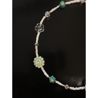 [285]Green Necklace - Vòng cổ hoa mặt cười