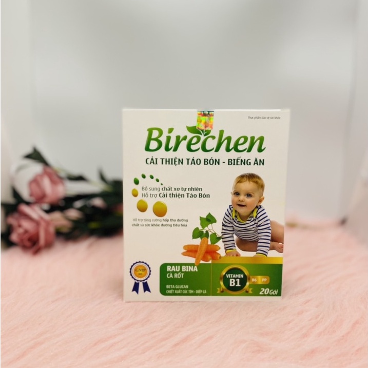 Táo bón Birechen hộp 20 gói giúp bổ sung chất xơ, cải thiện tình trạng táo bón, tăng cường tiêu hóa