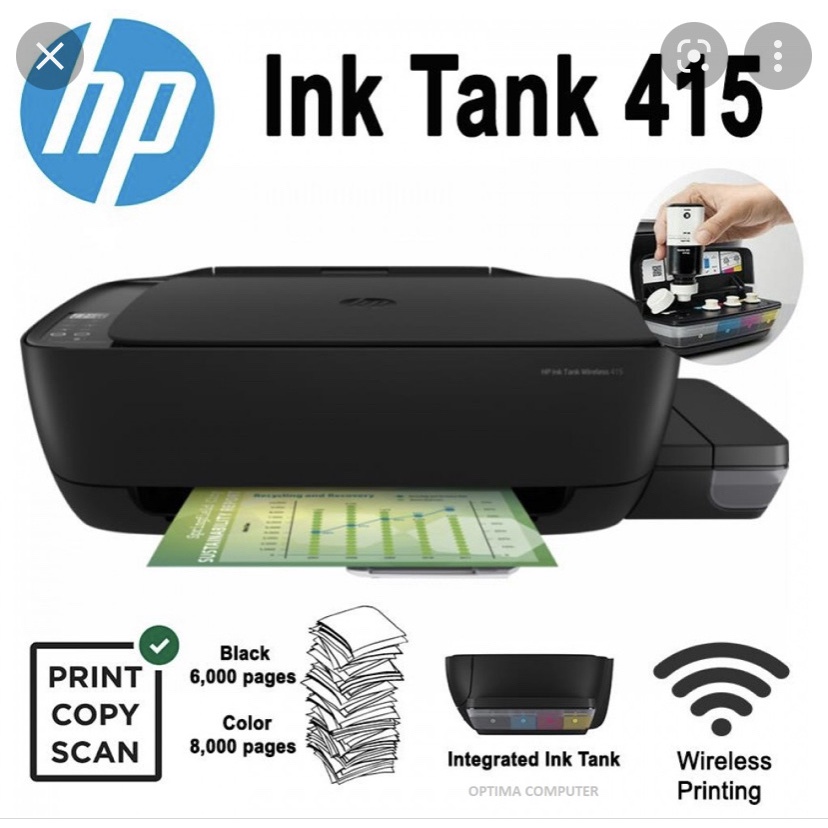 Máy in màu đa năng  hp Ink Tank Wireless 415  - hàng chính hãng - bảo hành 12 tháng