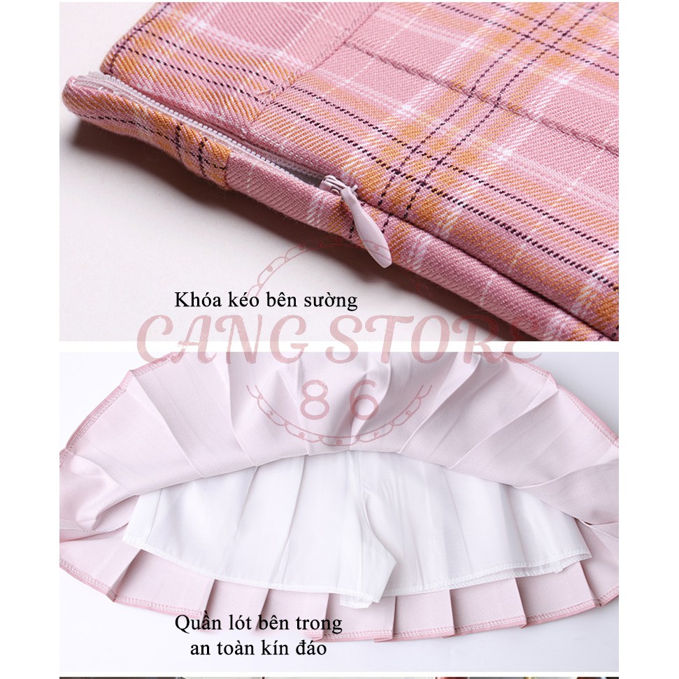 [Hàng sẵn] Chân váy Tennis caro hàng Quảng Châu loại 1 Chân váy tennis chữ A dáng ngắn thiết kế xếp ly hàng Quảng Châu | BigBuy360 - bigbuy360.vn
