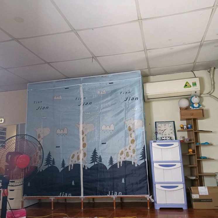 Tủ quần áo, Tủ Vải Đựng Quần Áo Kệ Tủ Khung Gỗ 4 Buồng 8 Ngăn Cao Cấp Toàn Quốc Bởi tuvaicaocapvn