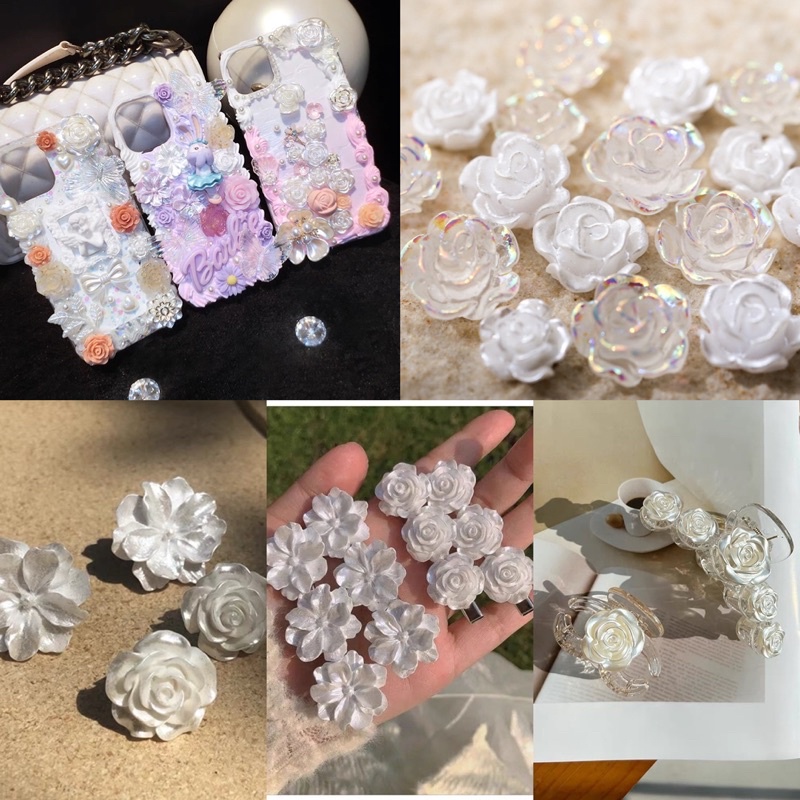 Charm hoa 3D Trang trí Handmade điện thoại ốp lưng / kẹp tóc