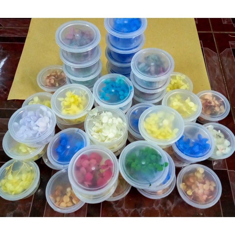 Hoa tú cầu khô hủ nhỏ còn cành ngắn dùng trang trang trí resin, móng tay nail, cài tóc cô dâu, make up, thiệp handmade