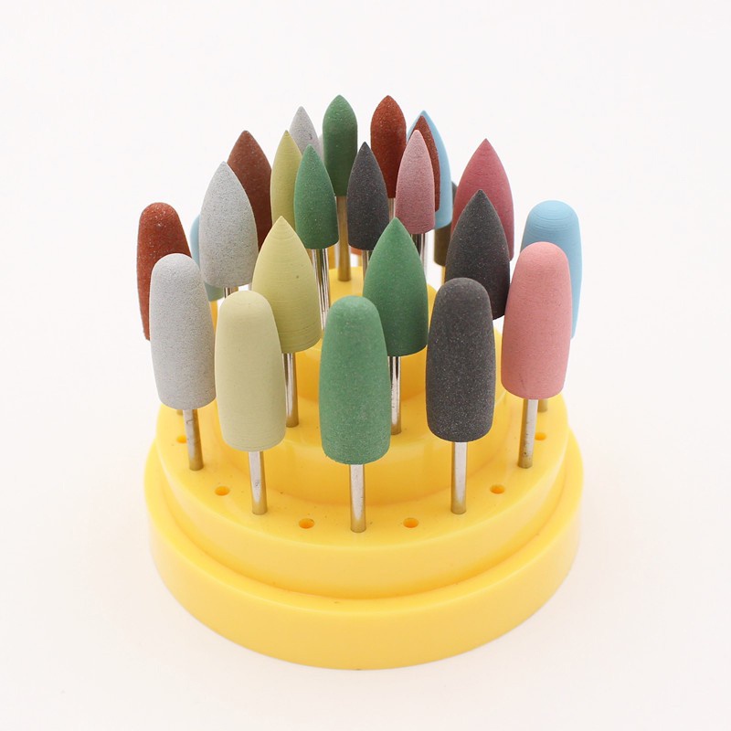 Bộ 28 Đầu Mài Đánh Bóng Răng Bằng Silicon Kèm Hộp Nhựa Tốc Độ Thấp Chuyên Dụng Cho Nha Khoa