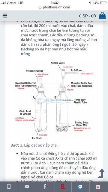 Nắp bình khuyết tán CO2 cho bể cá thuỷ sinh
