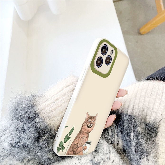 Ốp lưng iphone 13 pro max Mèo cười ốp bảo vệ camera vuông cạnh đủ mã 6 đến 11 12 13 promax tr340