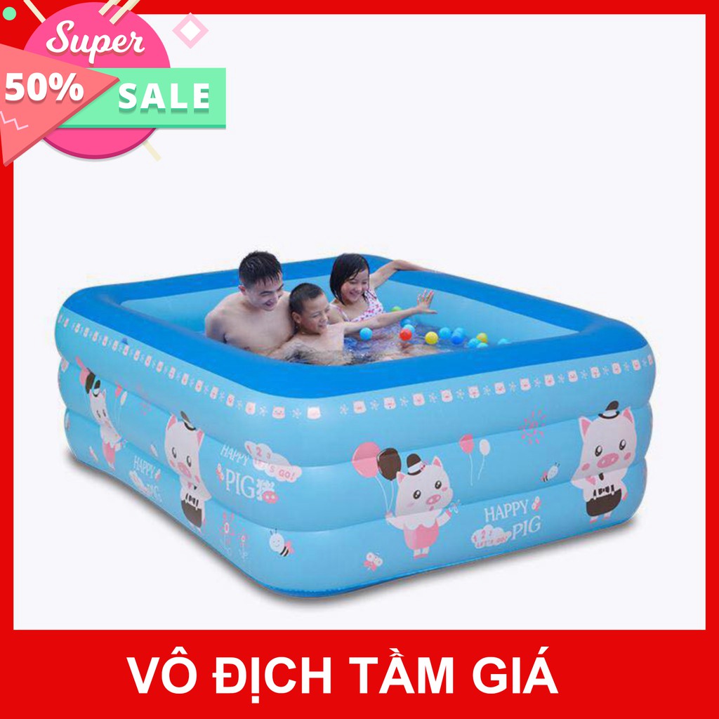 BỂ BƠI PHAO BƠI 3 TẦNG CHỮ NHẬT 1,2M/1,3M/1,5M/1,8M/2,1M + KEO VÁ  giảm giá 50% mua ngay mua ngay giảm giá 50% cho 