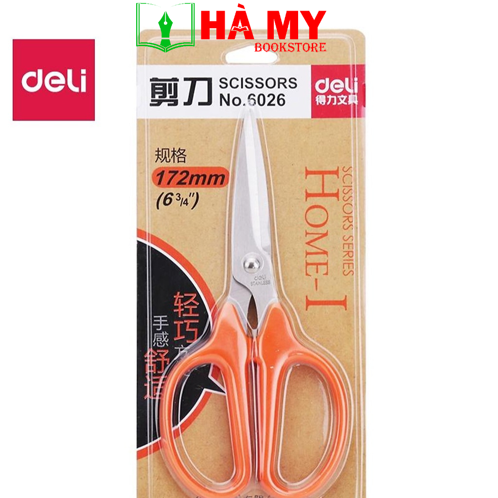 [Hỏa Tốc] Kéo văn phòng Deli mã 6026 dài 178mm- hàng chính hãng Deli