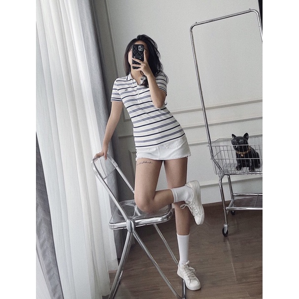 Áo polo nữ chất cotton cá sấu hàng xuất du siêu hot, áo phông có cổ nữ chất vải cá sâu đủ size sml (40-62 cân)