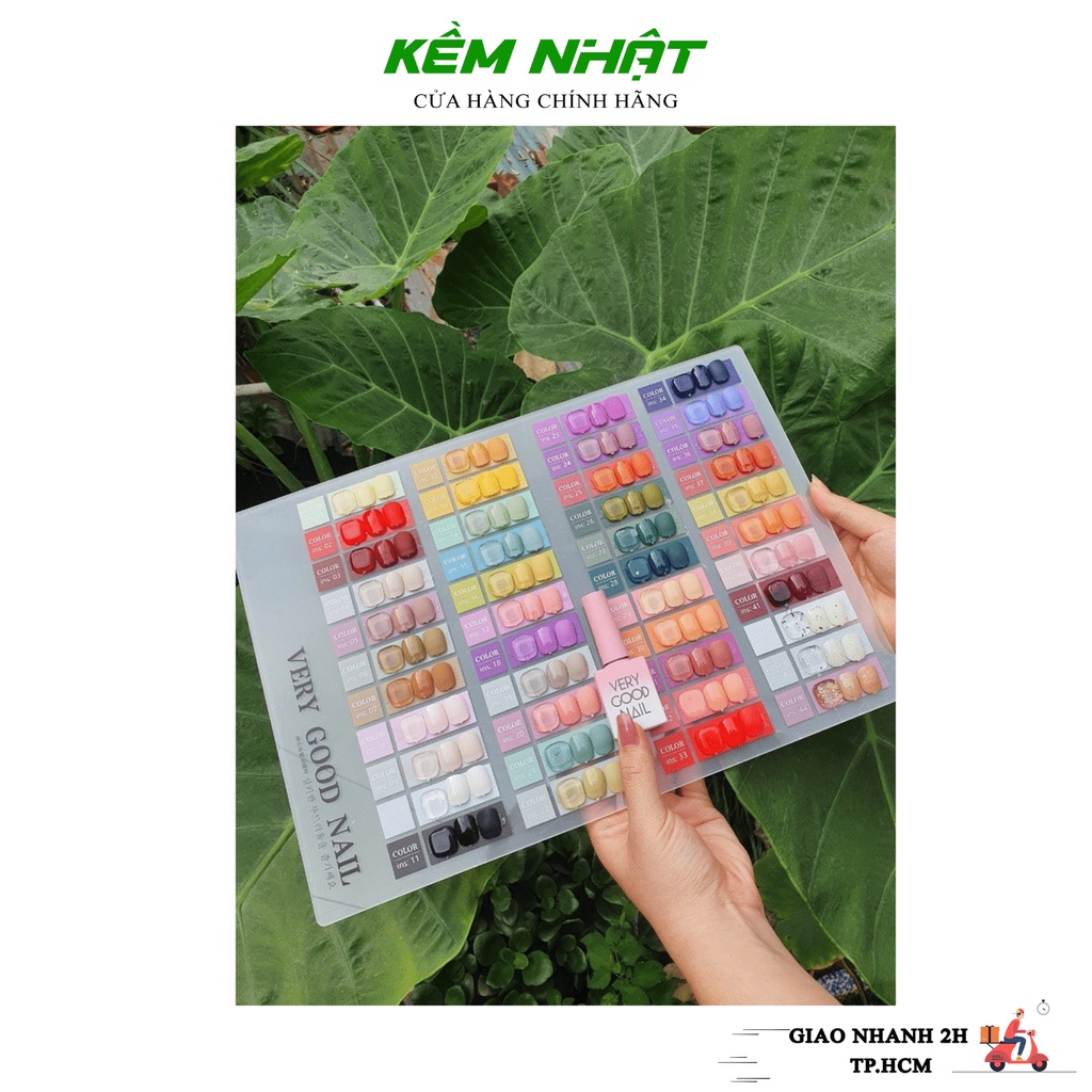 Set Sơn VERY GOOD NAIL CHAI HỒNG 44 Màu - Tặng bảng màu + base và top