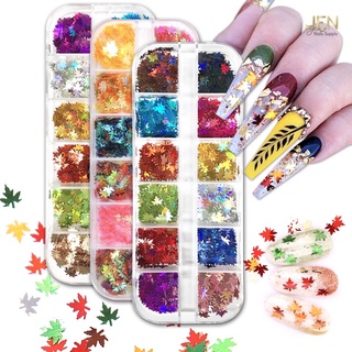 Sequin kim tuyến lá phong-phụ kiện nail móng