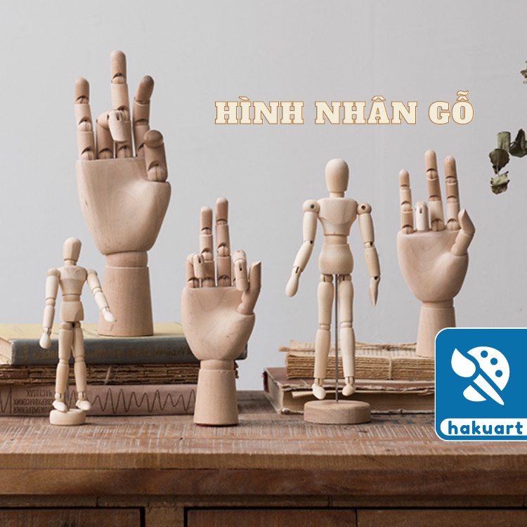 Hình Nhân Gỗ Tạo Dáng Tập Vẽ, Mô Hình Bàn Tay - Họa Cụ Hakuart