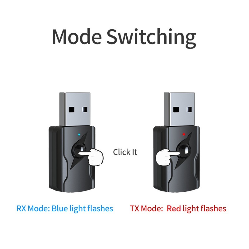 Usb Truyền Tín Hiệu Âm Thanh Bluetooth 5.0 Aux 4 Trong 1 Cho Xe Hơi / Pc